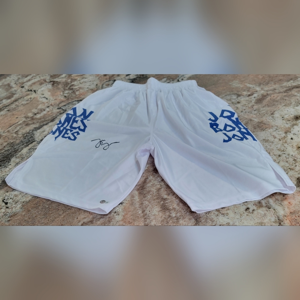 Jon Jones signed trunks.